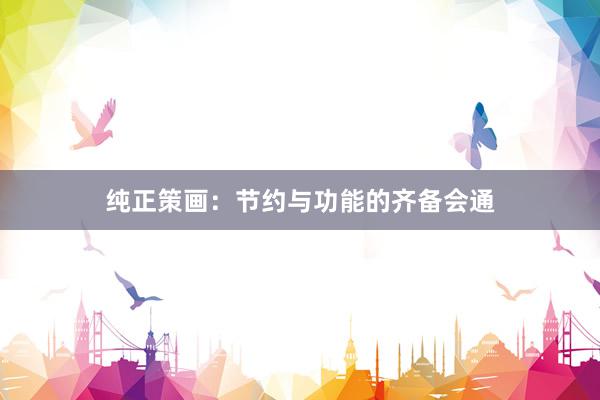 纯正策画：节约与功能的齐备会通